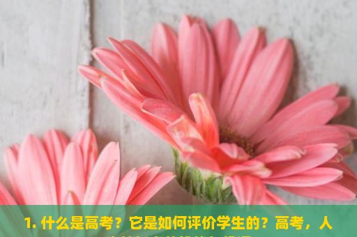 1. 什么是高考？它是如何评价学生的？高考，人生转折点的挑战与机遇