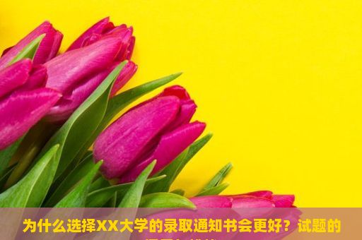 为什么选择XX大学的录取通知书会更好？试题的探索与挑战