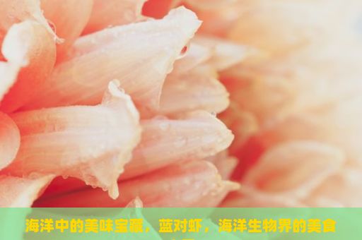 海洋中的美味宝藏，蓝对虾，海洋生物界的美食之王