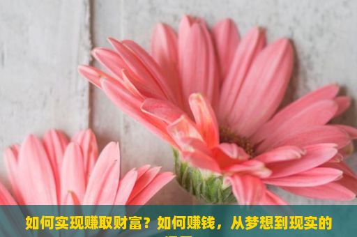 如何实现赚取财富？如何赚钱，从梦想到现实的探索