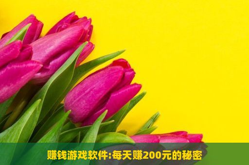 赚钱游戏软件:每天赚200元的秘密