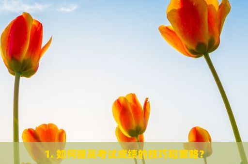 1. 如何提高考试成绩的技巧和策略？