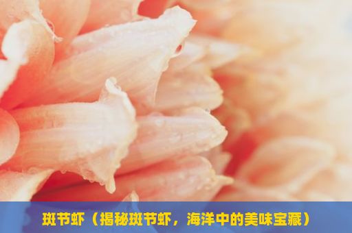 斑节虾（揭秘斑节虾，海洋中的美味宝藏）