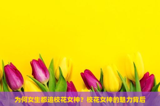 为何女生都追校花女神？校花女神的魅力背后