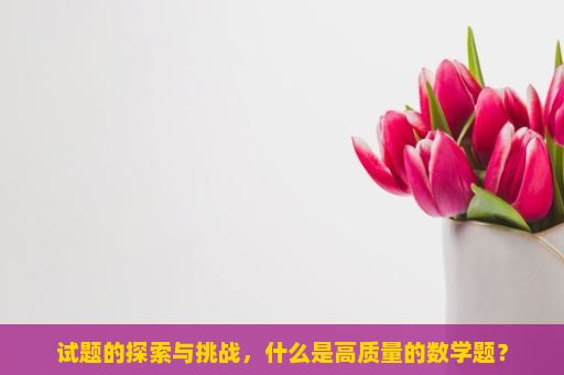 试题的探索与挑战，什么是高质量的数学题？