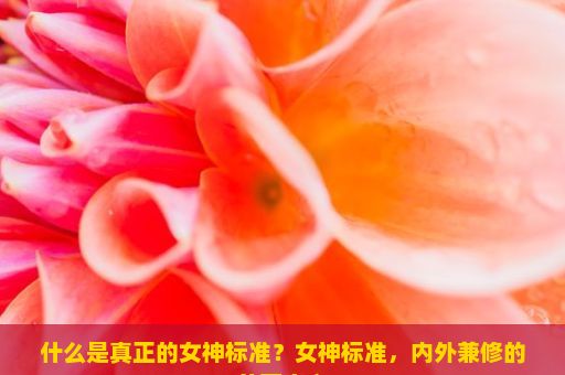 什么是真正的女神标准？女神标准，内外兼修的美丽定义